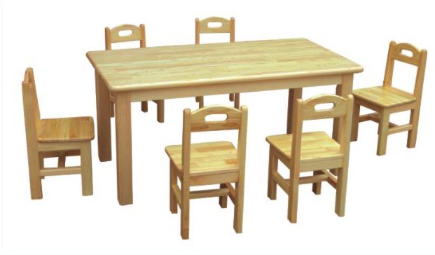 幼儿桌椅-原木色